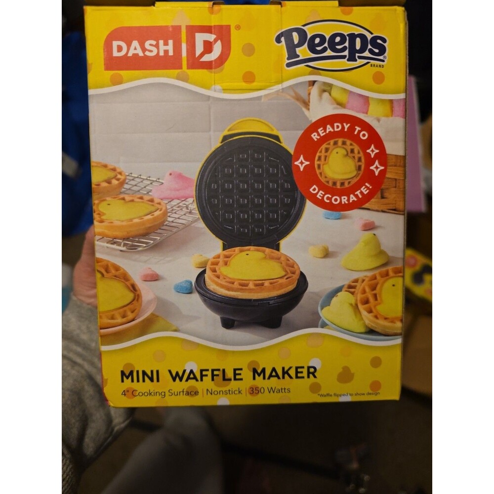 Dash Easter Peeps Mini Waffle Maker Limited Edition New In Box Yellow